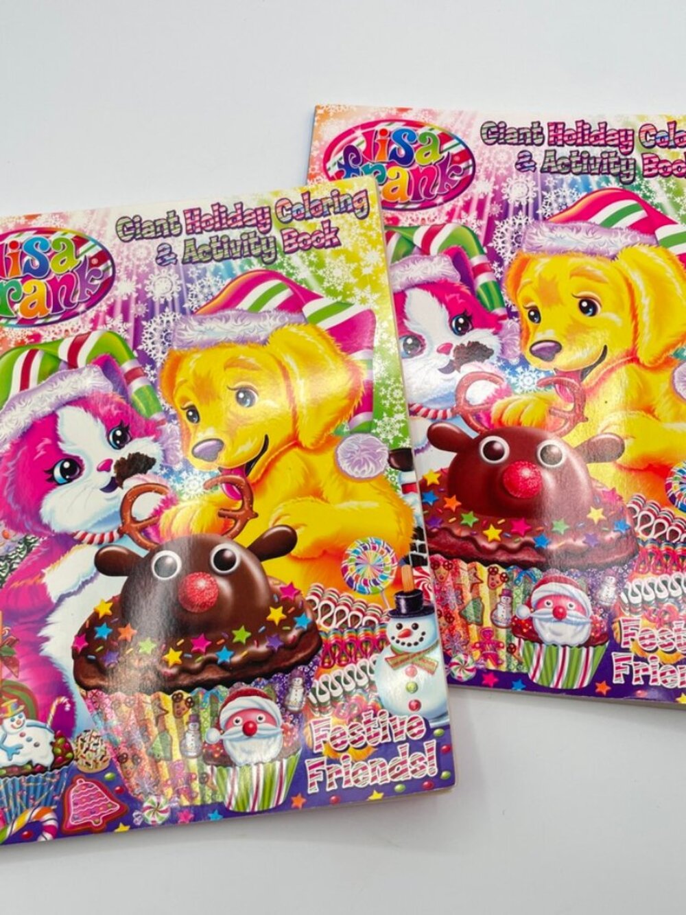 LISA FRANK Giant Holiday Coloring & Activity - WRITING on page 1 - Lot of 2